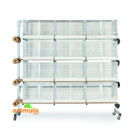 Batterie d'élevage 12 cages - 60x31x35cm Batterie D'élevage 12 Cages - 60x31x35cm -Deli Nature Soldes Boutique batterie d elevage 12 cages 60x31x35cm