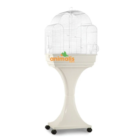 Cage oiseaux "Aurora" blanche avec support sur roulettes - 51x35x129cm Cage Oiseaux "Aurora" Blanche Avec Support Sur Roulettes - 51x35x129cm -Deli Nature Soldes Boutique cage oiseaux aurora blanche avec support sur roulettes