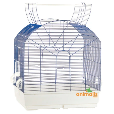 Cage oiseaux "Gabri" bleue avec fond blanc - 70x50x79cm Cage Oiseaux "Gabri" Bleue Avec Fond Blanc - 70x50x79cm -Deli Nature Soldes Boutique cage oiseaux gabri bleue avec fond blanc