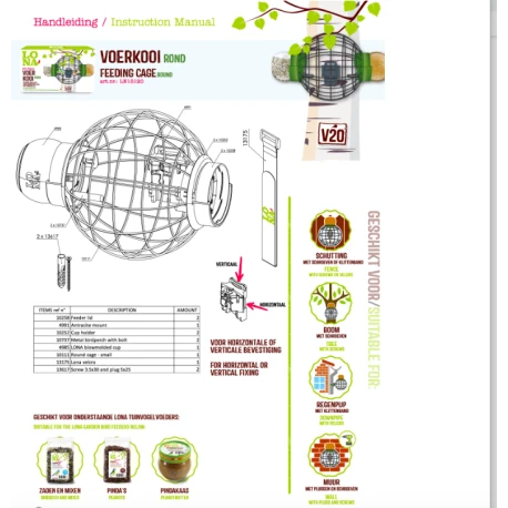 Mangeoire Lona "Voerkooi V20" - Vert - 36x22cm Mangeoire Lona "Voerkooi V20" - Vert - 36x22cm -Deli Nature Soldes Boutique mangeoire lona voerkooi v20 vert 1