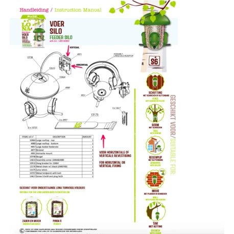 Mangeoire Lona "Voersilo S6" - Vert Mangeoire Lona "Voersilo S6" - Vert -Deli Nature Soldes Boutique mangeoire lona voersilo s6 vert 1